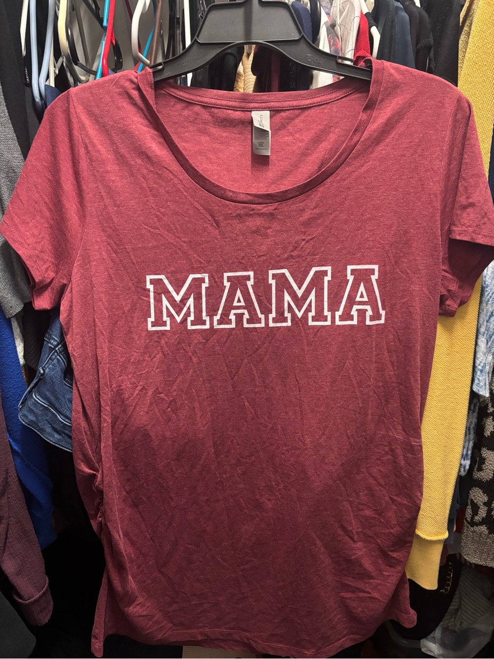 Vanity Burgundy 'MAMA' Short Sleeve Tee